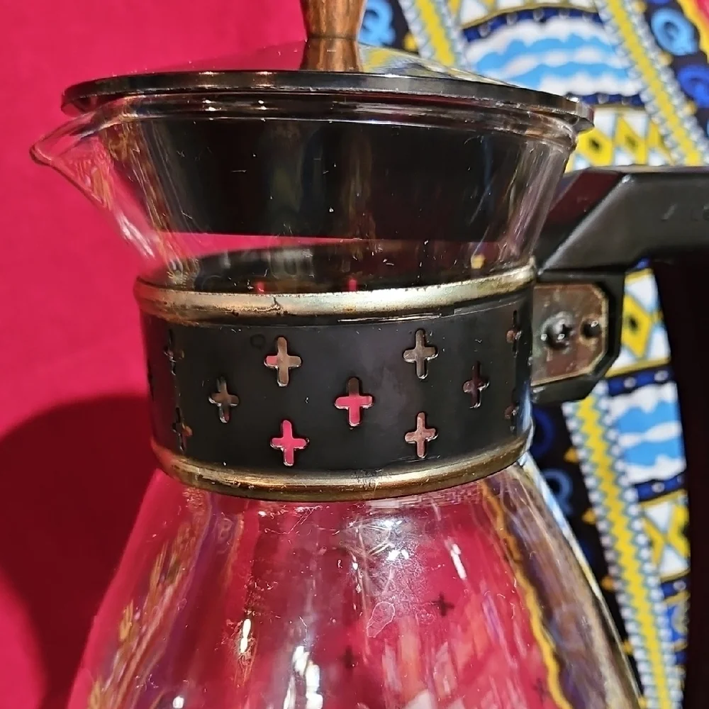 MCM Pyrex Silex Starlight Atomic Starburst Pattern Glass Coffee Carafe